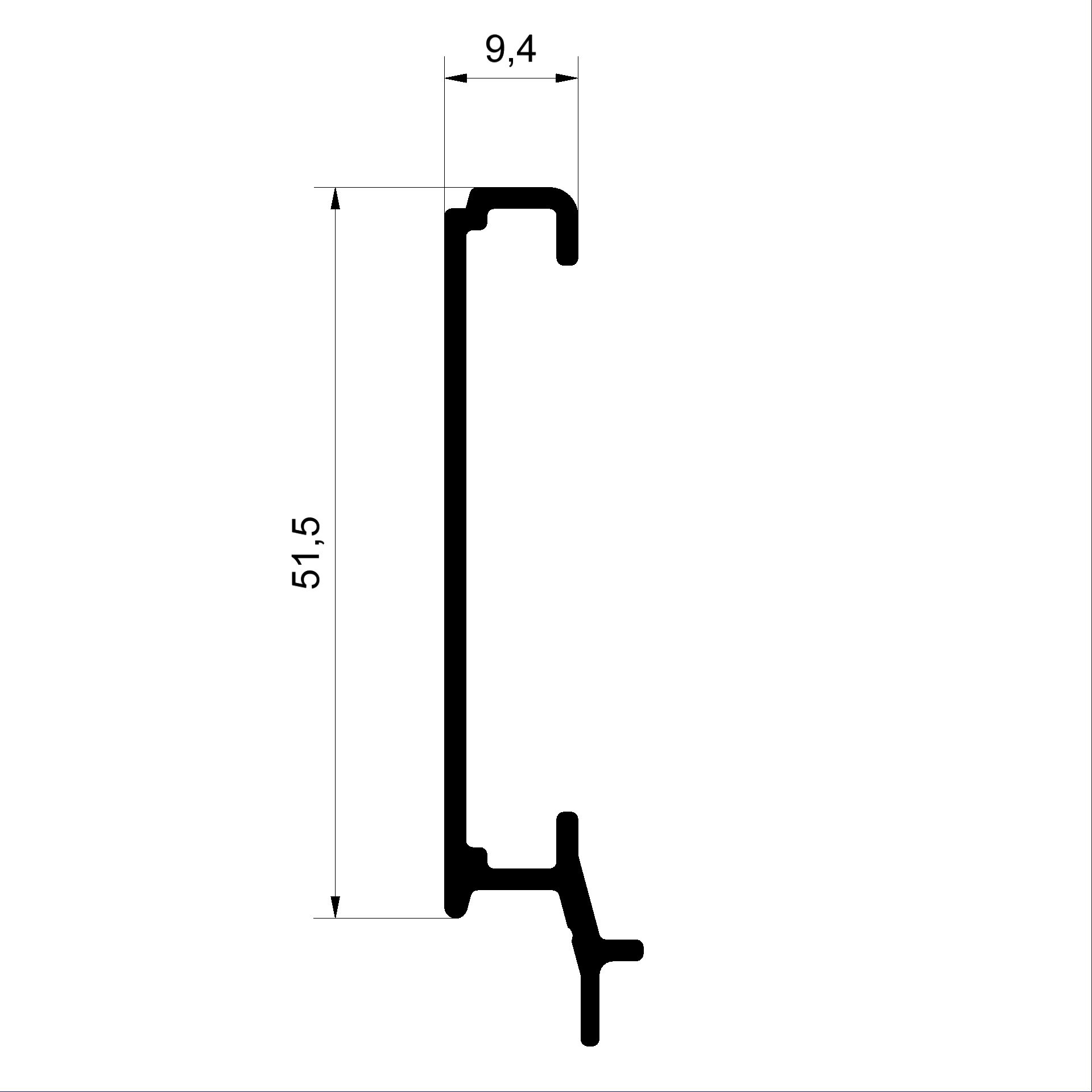 C365500 V Flügelverbreiterungsprofil 50mm Connex Holz-Metall-Fenster veredelt