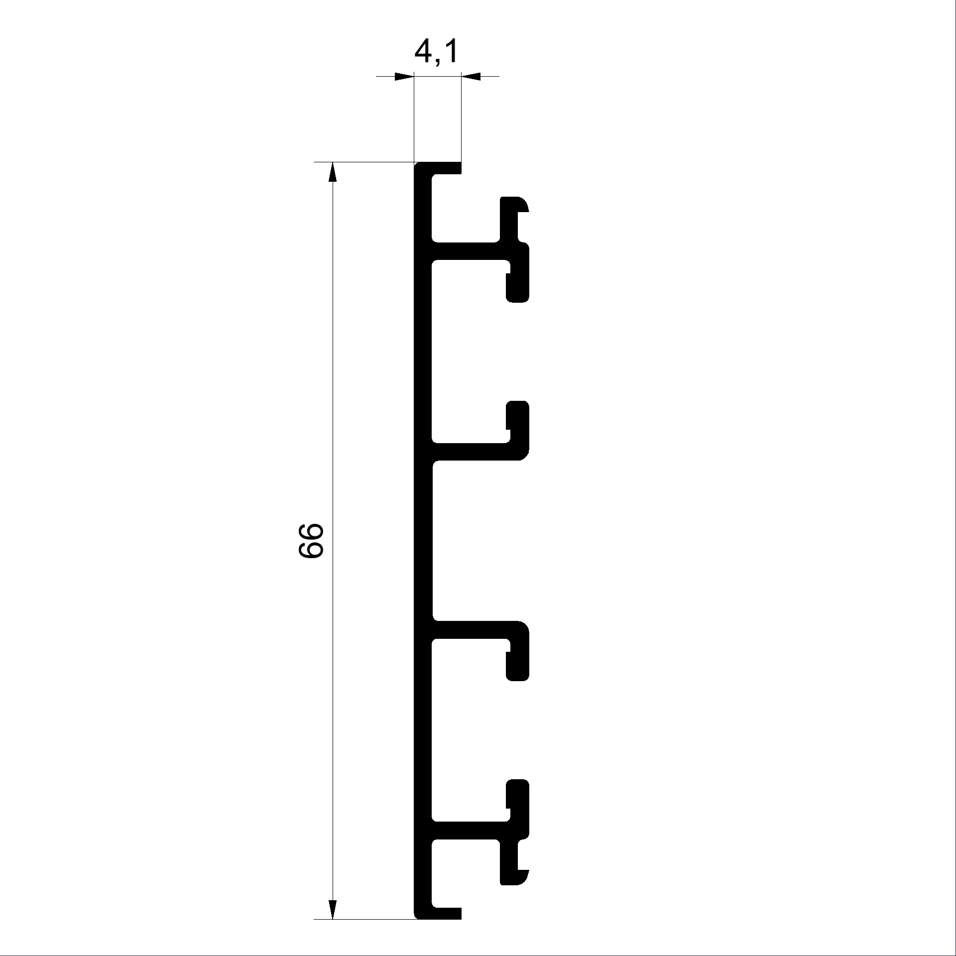 Profilé domant C482040-montant 66 mm
Connex Fenêtres en bois-métal