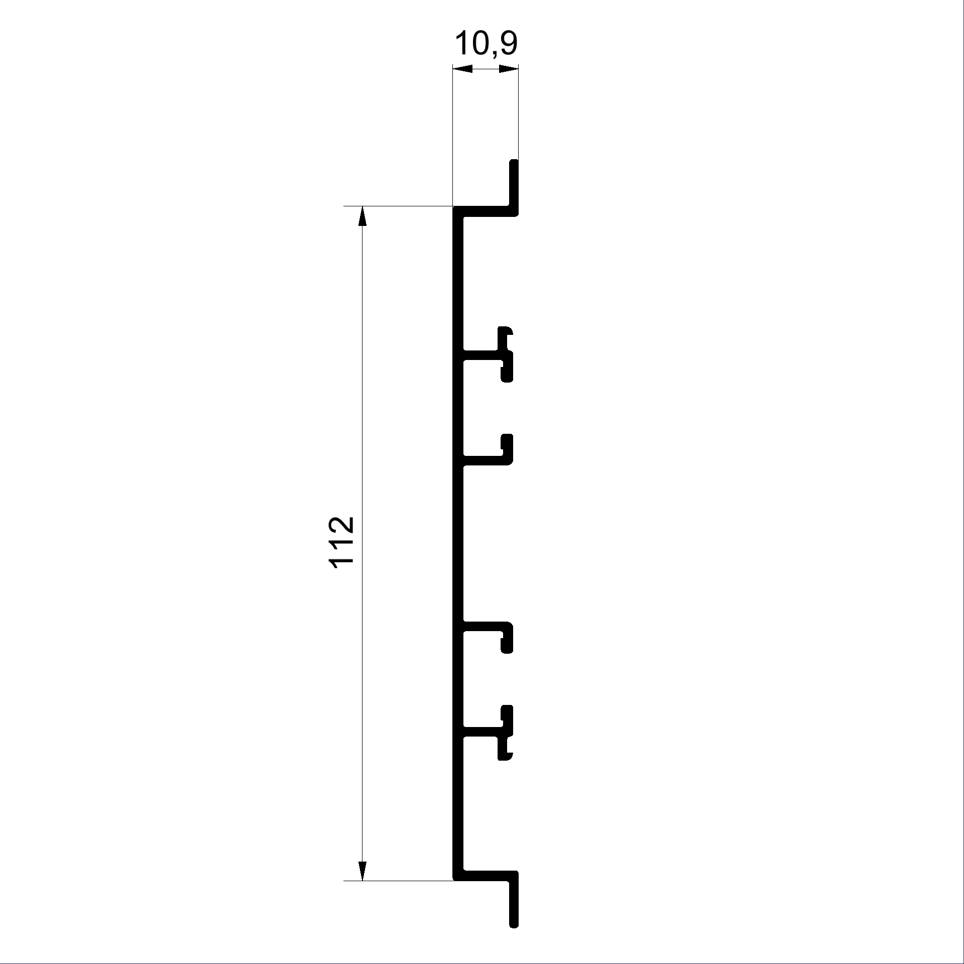 Sonderprofil C467850-Lüftungsklappenprofil 112mm Connex Holz-Metall-Fenster