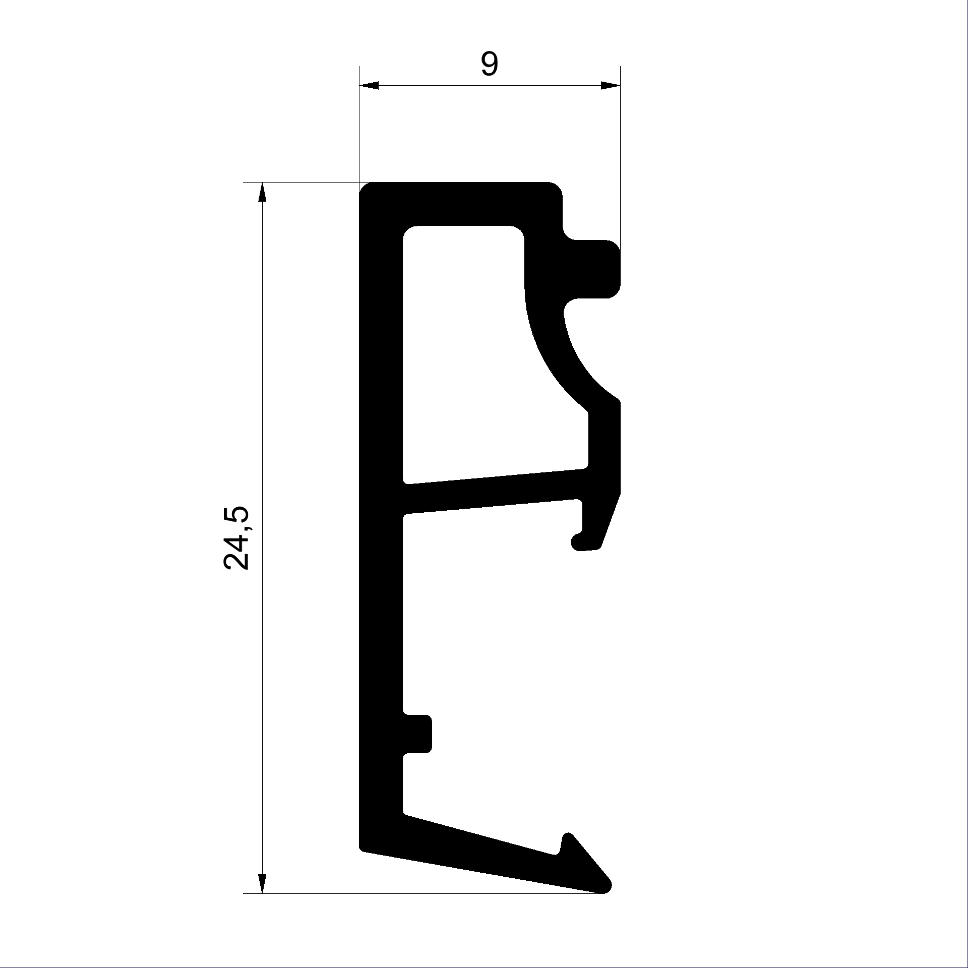 Glasleistenprofil C482490-Glasleistenprofil 24.5mm Connex Holz-Metall-Fenster