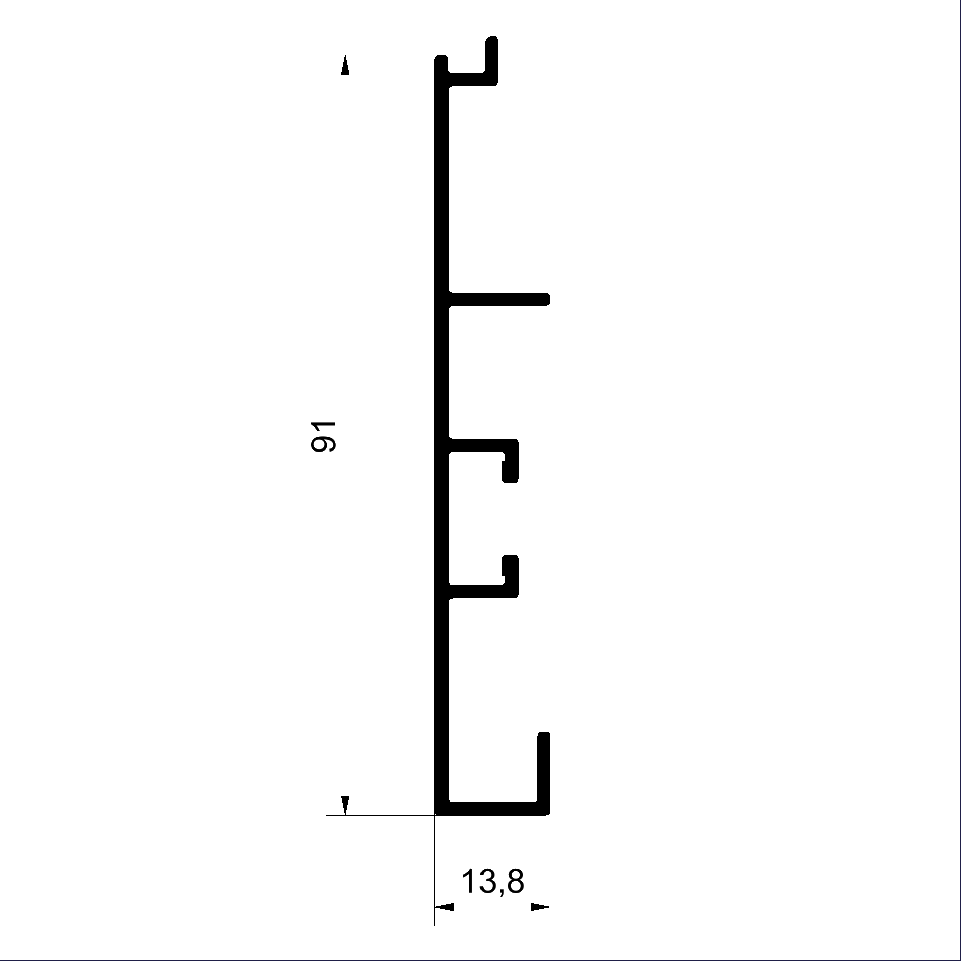 HST Abdeckprofil C485760-Abdeckprofil 91mm Connex Holz-Metall-Fenster