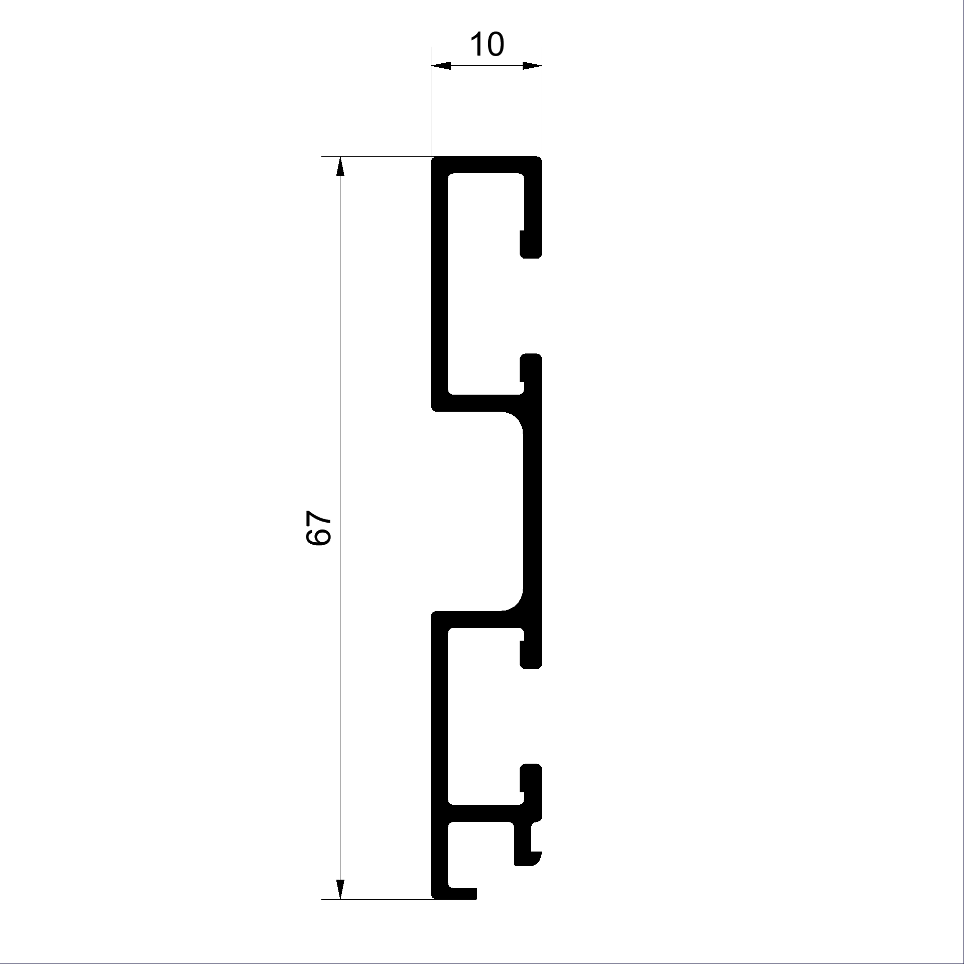 HST Abdeckprofil C485640-Abdeckprofil 67mm Connex Holz-Metall-Fenster