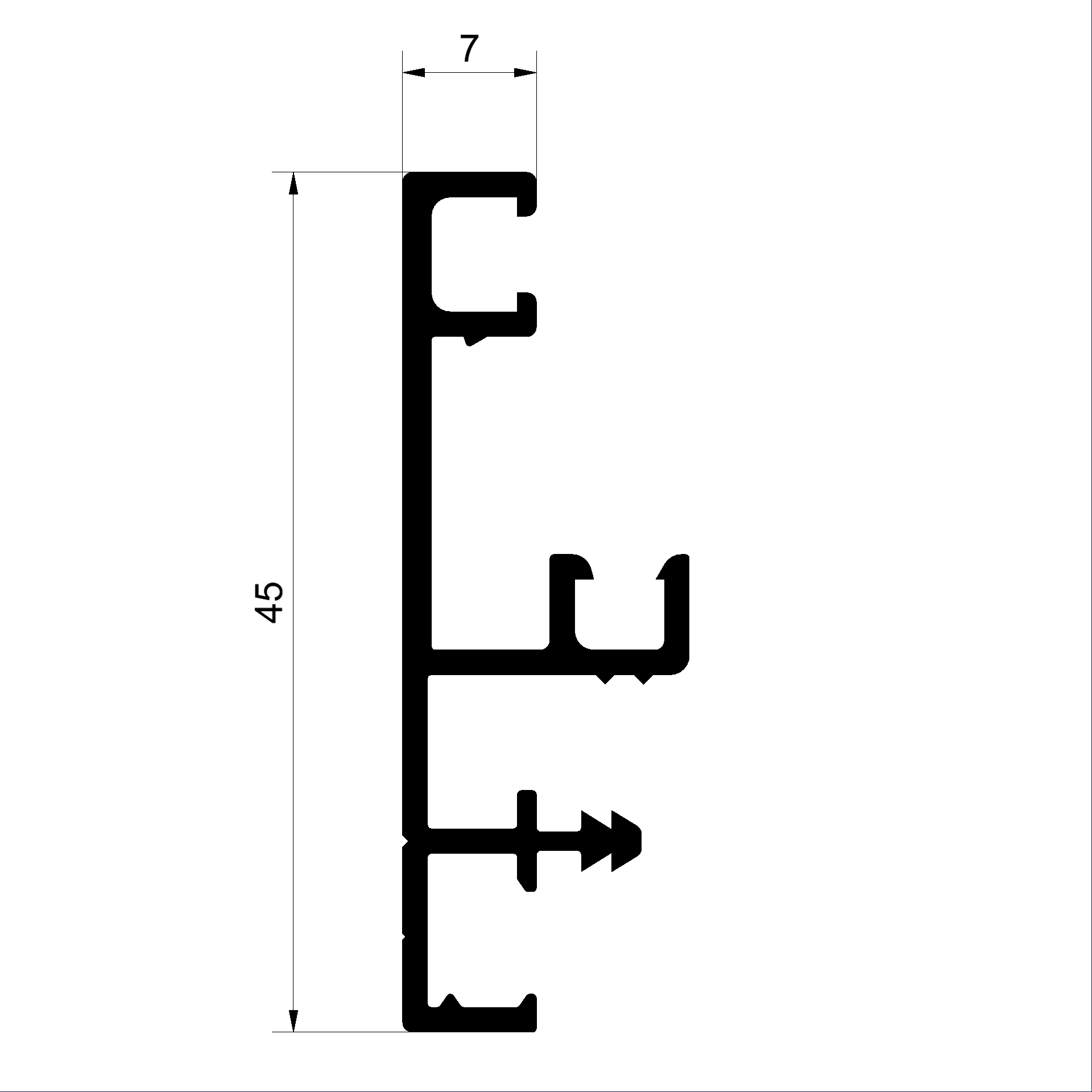 Blendrahmenprofil C492509-Blendrahmenprofil 45mm Connex Holz-Metall-Fenster