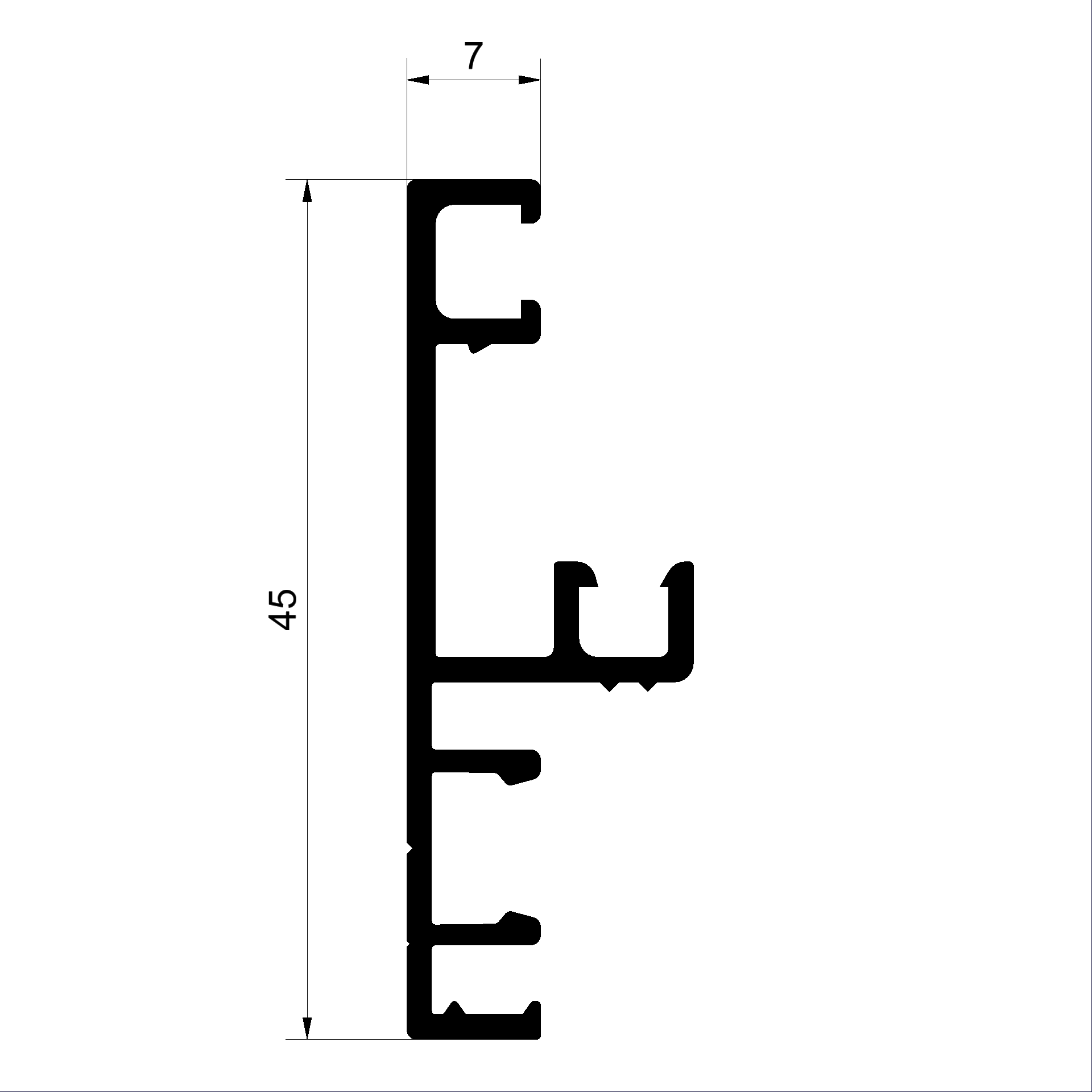 Blendrahmenprofil C492510-Blendrahmenprofil 45 für Halter Connex Holz-Metall-Fenster