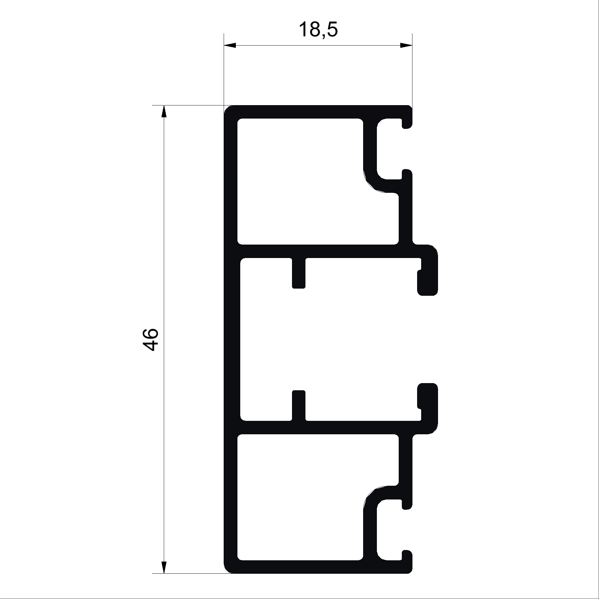 Profilé de battement C492540-Connex fenêtres en bois métal