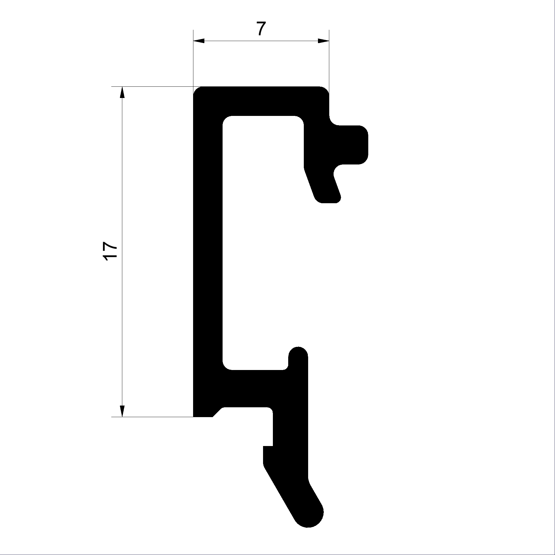 C347930 V Glasleistenprofil 17mm Connex Holz-Metall-Fenster veredelt