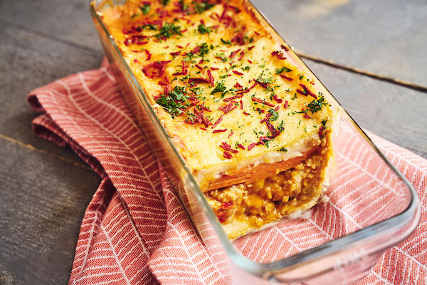 Lasagne de patate douce Butter Chicken Style