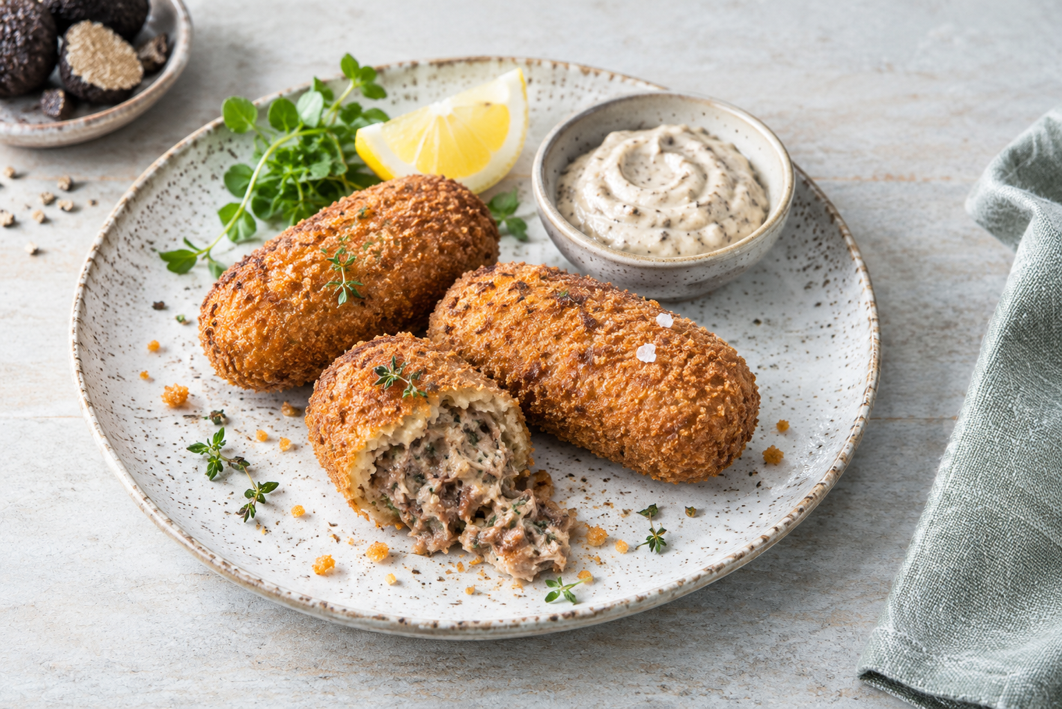 Wildkroket met truffelmayo