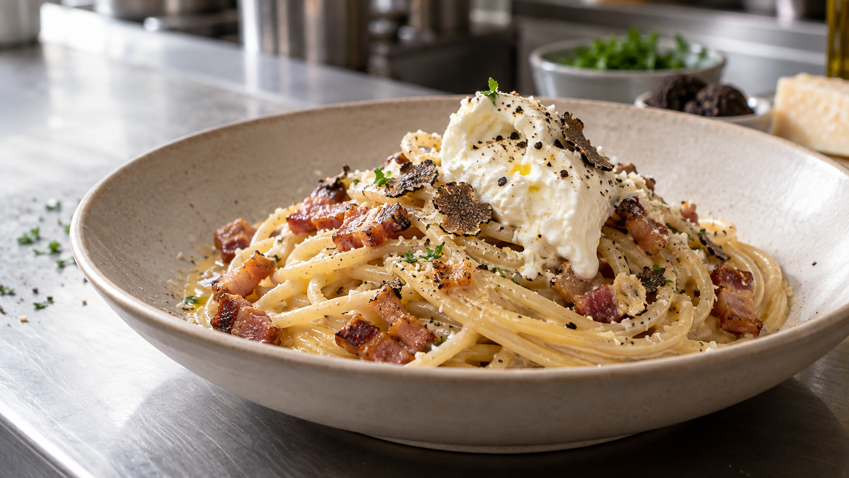 Pasta alla Carbonara al Tartufo