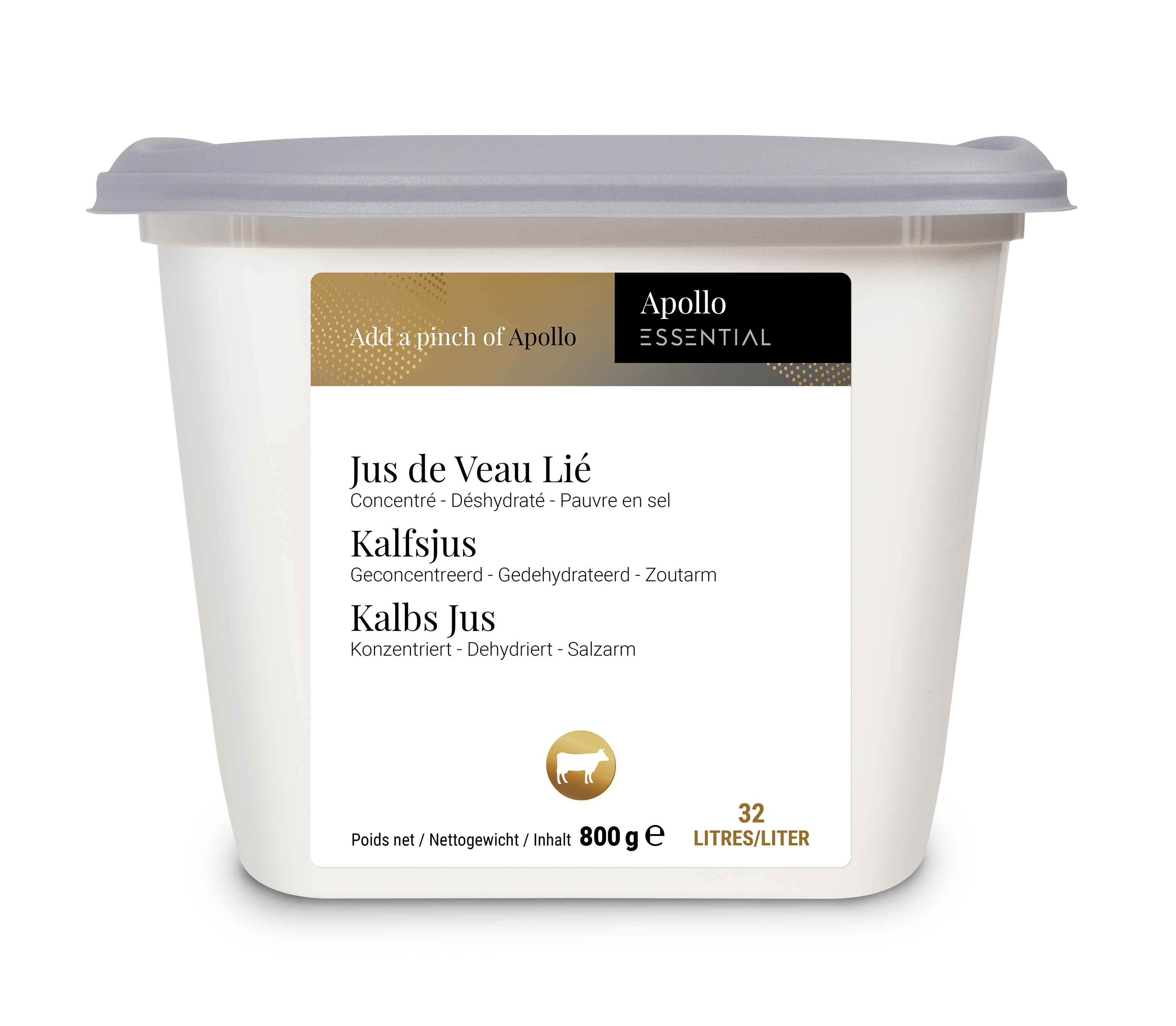 Kalfsjus - geconcentreerd - gedehydrateerd - zoutarm - 800G