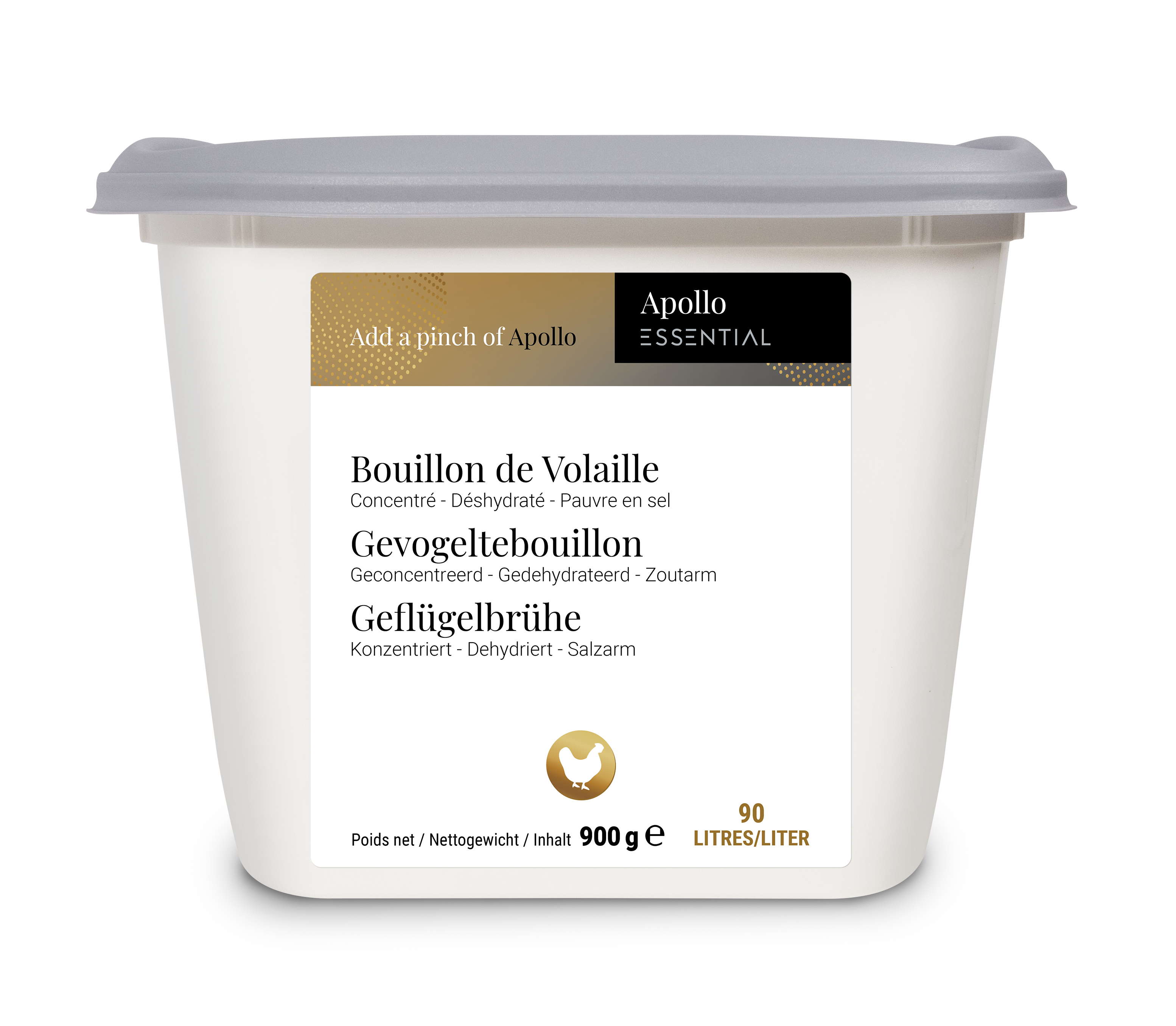 Gevogeltebouillon - geconcentreerd - gedehydrateerd - zoutar