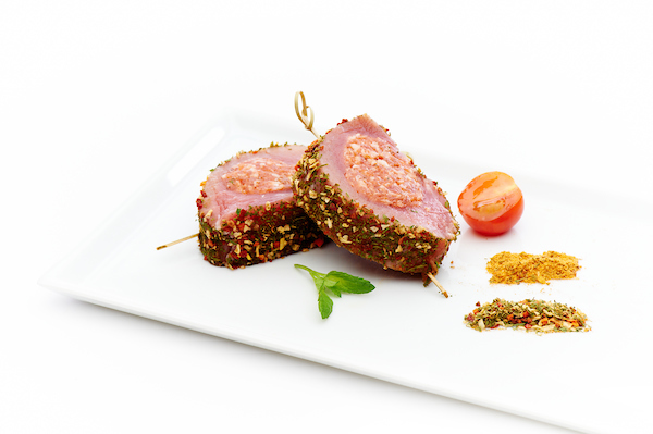 Gevulde varkenshaas met gehakt BBQ mix rood