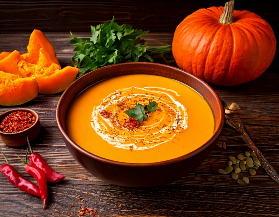 Pompoensoep met Green Herbs & Chili