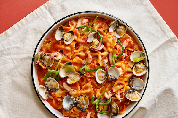 Spicy Vongole met Rivierkreeft
