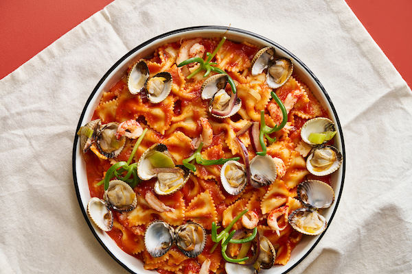 Spicy Vongole met Rivierkreeft
