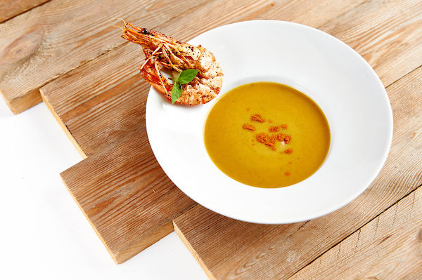 WBS- Carrot soup with prawns