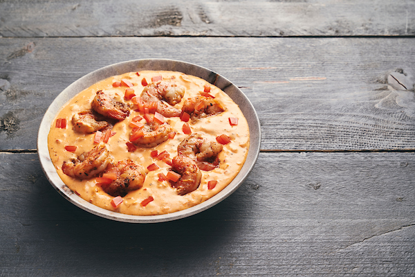 Scampi met roze pepersaus