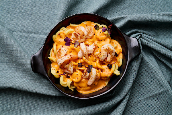 Pasta met pittige scampi