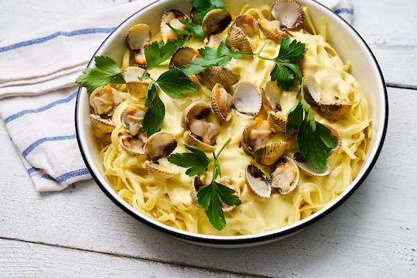 WBS- Tagliatelliwithgreen herb envongole