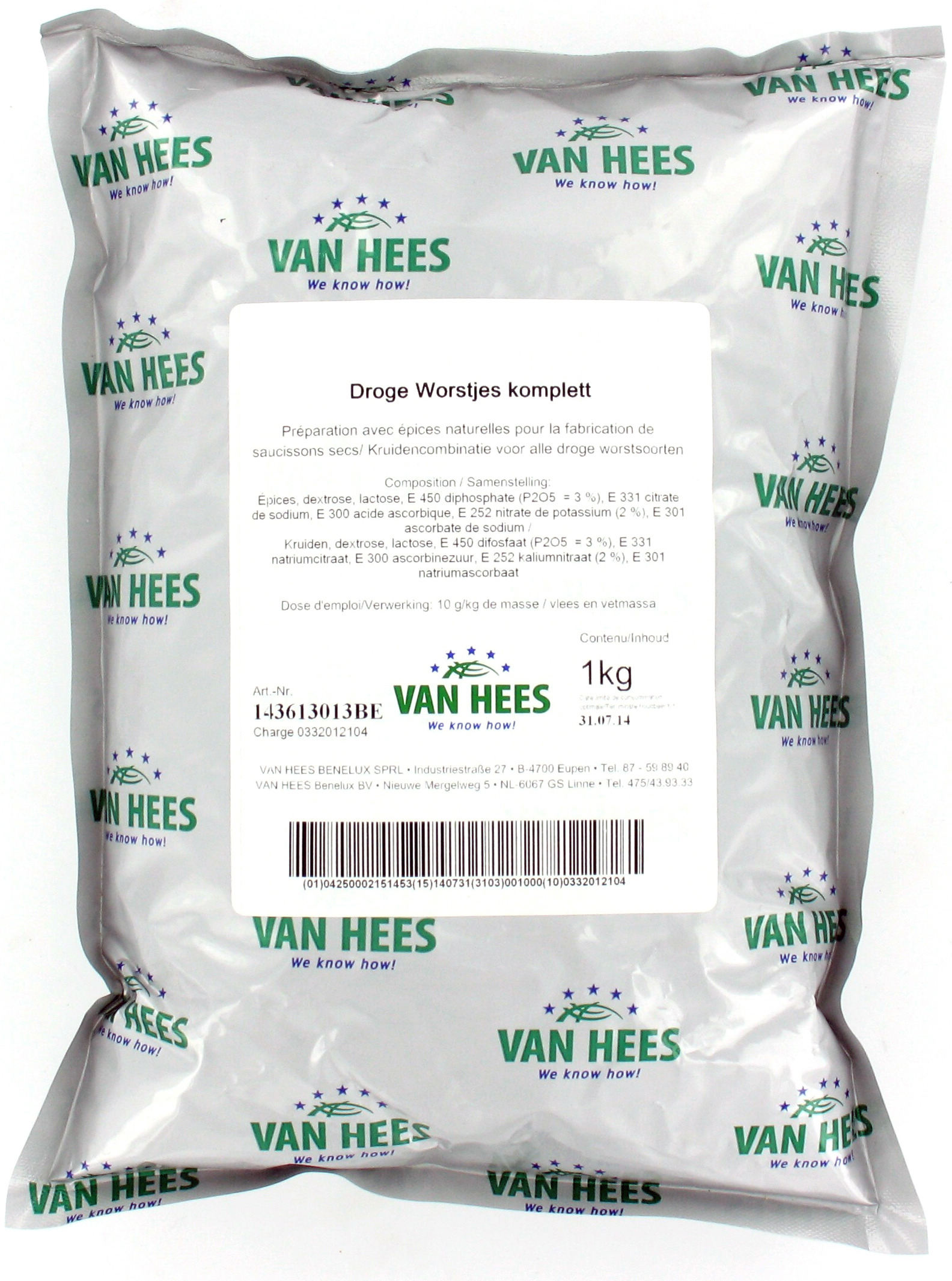 Droge Worst Komplett Van Hees - 1KG