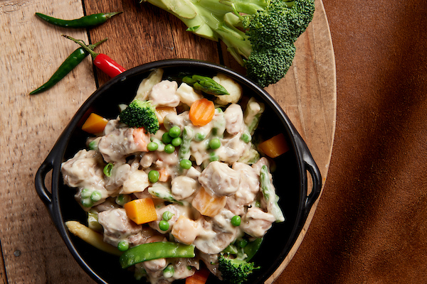 Kalkoen stew met lentegroentjes