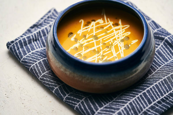 WBS- Carrot soup with corianderGreek yogurt