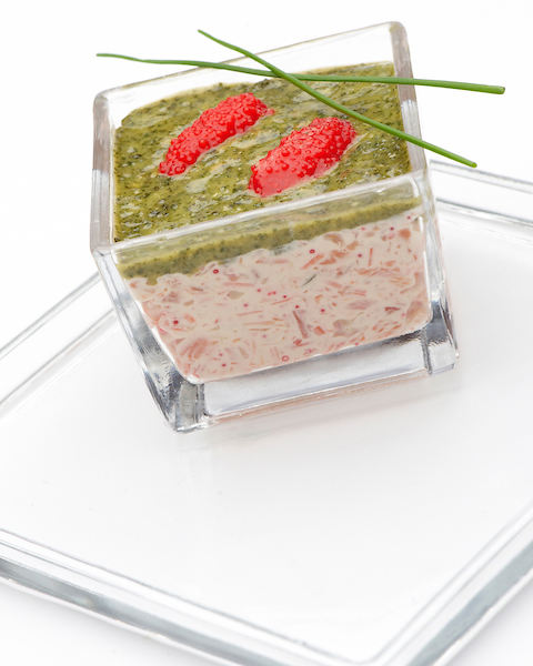 Crème van zalm en pesto