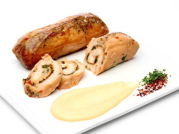 Gerookt zalmrolletje met Pangasius filet