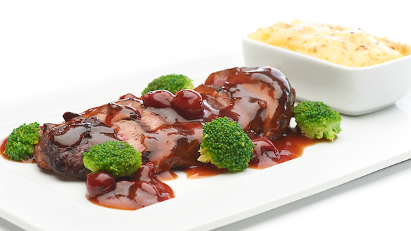 Eendenborst met kriekensaus