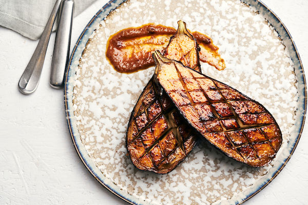 Aubergine Laquée Au Miso Et Sauce Pour Wok