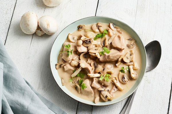 Kalfsblanquette met champignons en kervel
