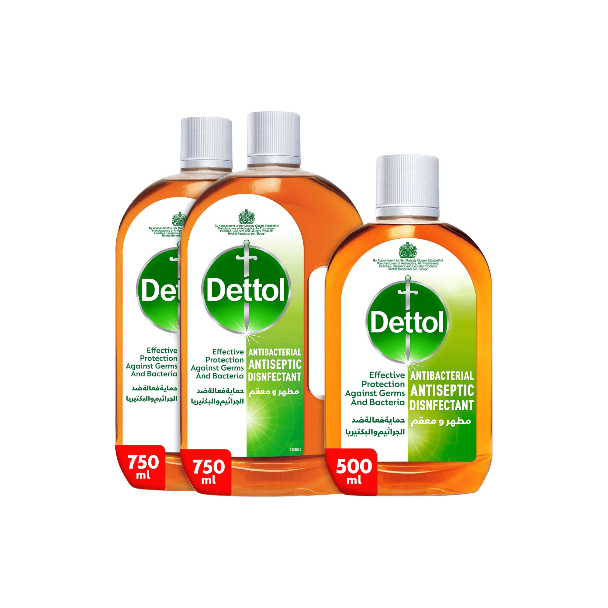Dettol Antiseptic Disinfectant Liquid 750ml x 2 + 500ml