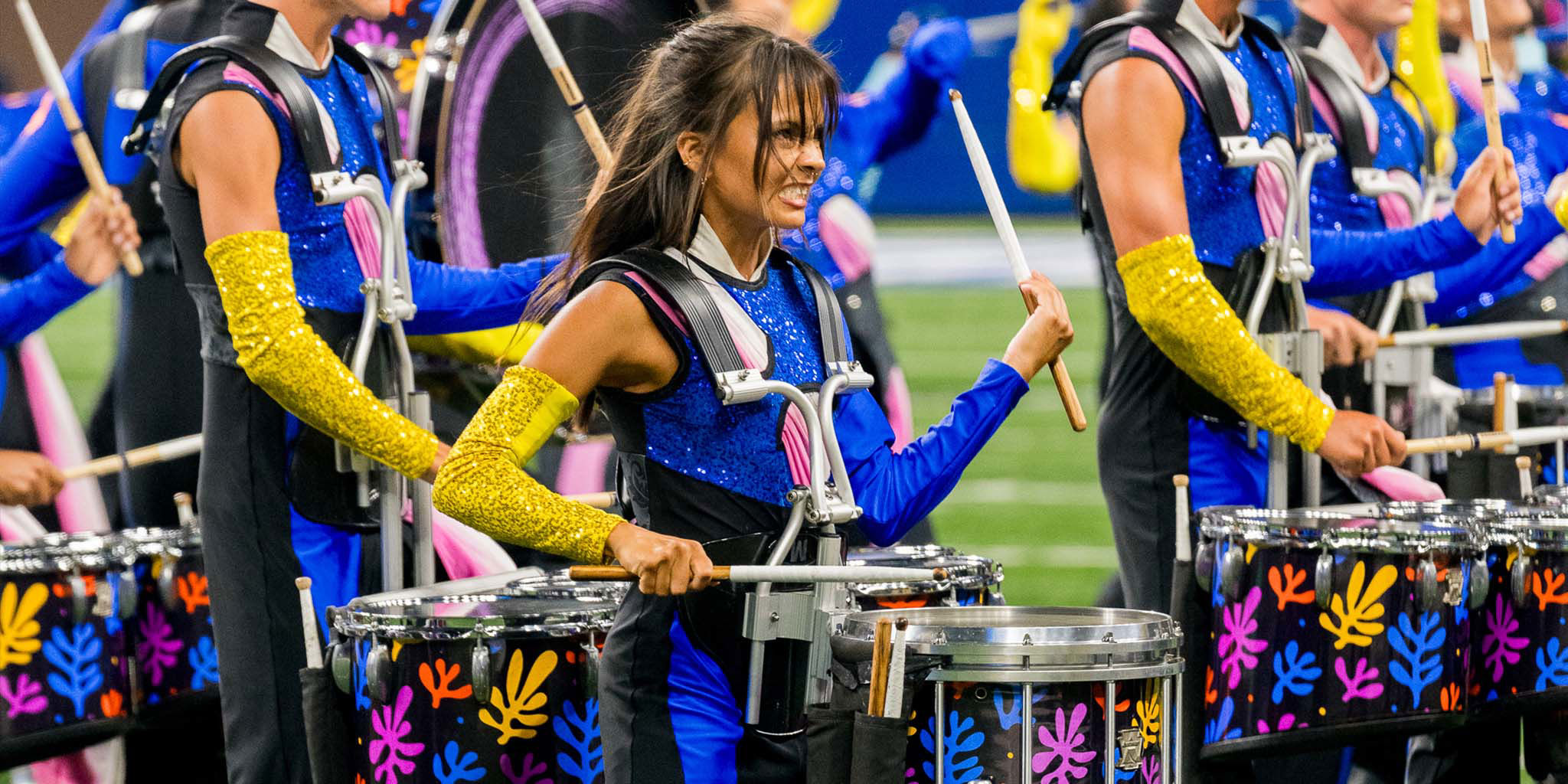 Members of the blue devils during their 2023 performance.