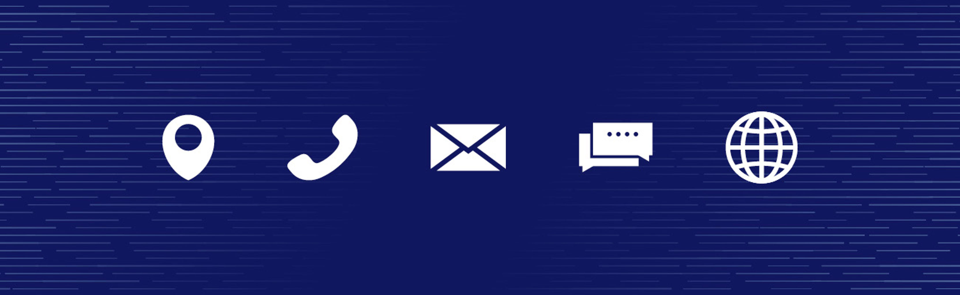Communication icons on blue