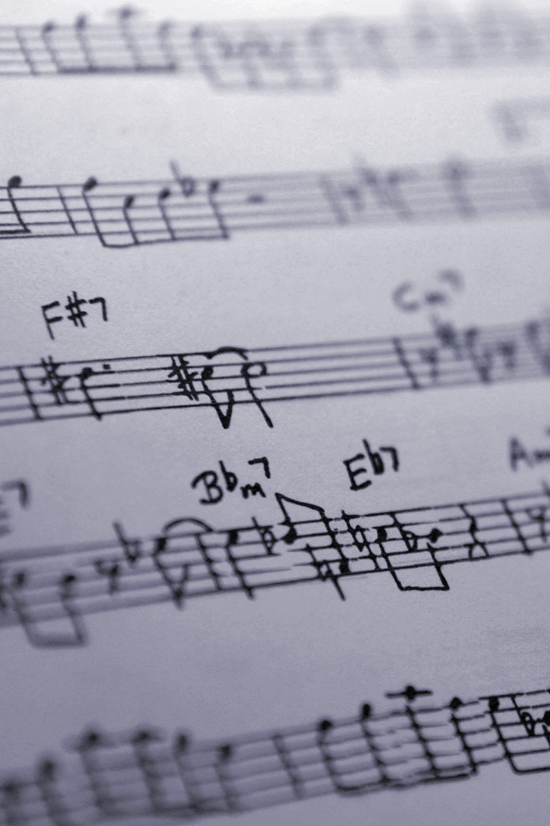 A closeup of sheet music